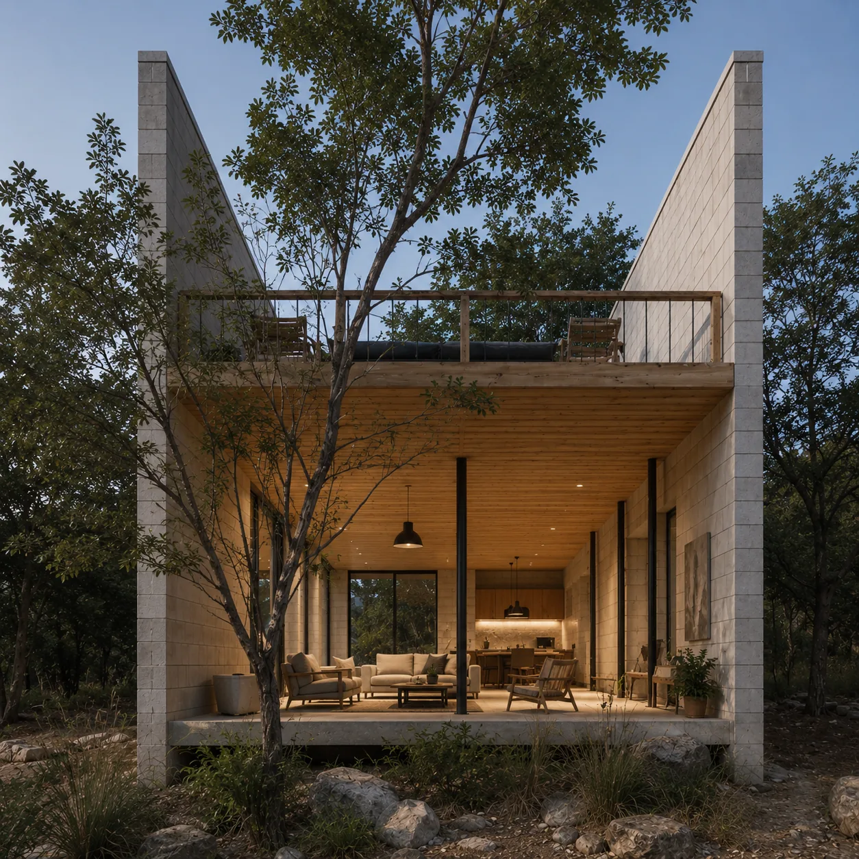 Render — Casa en el bosque