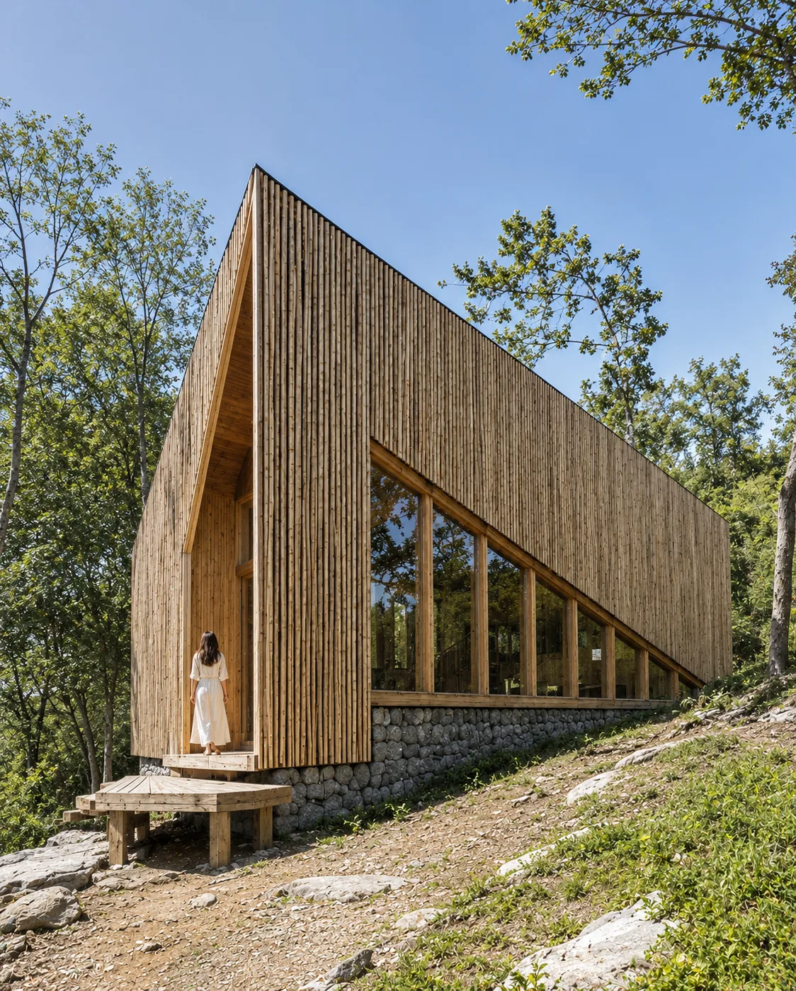 Render — Cabaña de madera